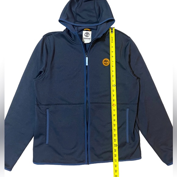 Timberland Full Zip Hooded Sweatshirt Fleece Lined Blue Mens Large - Picture 3 of 5